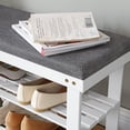 thumbnail image 5 of SONGMICS Bamboo Shoe Bench, 2-Tier Shoe Rack, 11.4 x 28 x 19.3 Inches, White and Gray, 5 of 5
