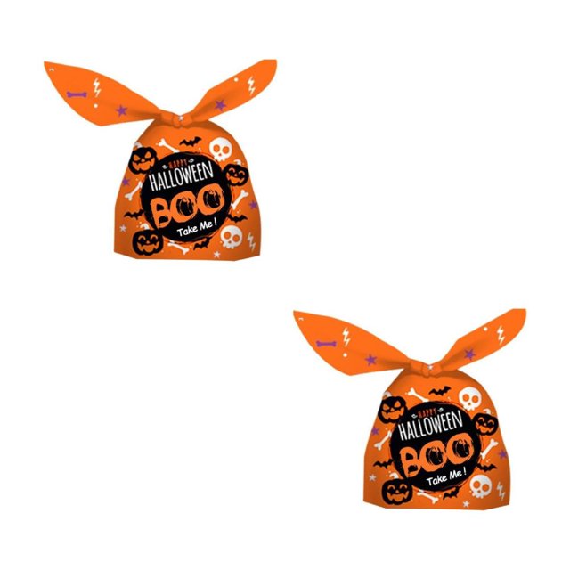 Oleegame 2PC Produce Storage Rabbit Ears Pumpkin Candy Bag Snack Bag Baking Cookie Bag Gift Bag Upgraded And Halloween Goodie Bags For Halloween Party