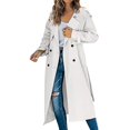 thumbnail image 1 of Kcodviy Manteau en Denim Décontracté Mi-Long pour Femme, Déchiré et Usé, à Manches Longues, Polyvalent, Trench-Coat, 1 of 5