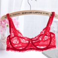 thumbnail image 1 of Soutien-gorge en Dentelle Florale pour Femmes à Col en V, Bretelles Ajustables, à Armatures, Aguichant, 1 of 4