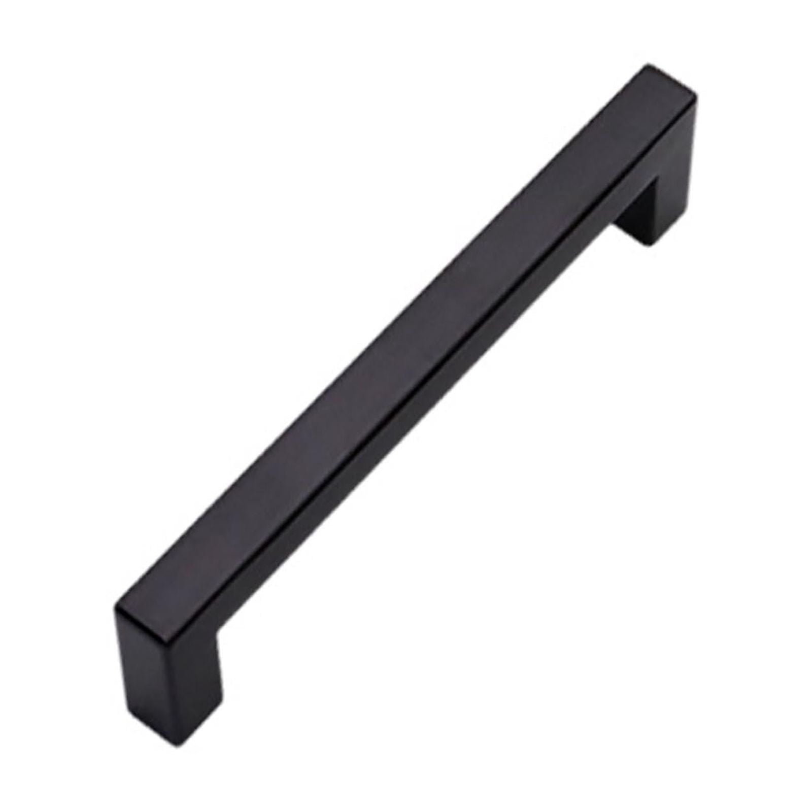 Binwennn Poignée d'Armoire 5 Pcs Poignée d'Armoire Noire Poignée de Cuisine Poignée de Tiroir Carrée Poignée de Tiroir en Acier Inoxydable Cinq Poignées