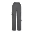 thumbnail image 4 of Timegard Womens Sweatpants Cargo Pants Elastic Waist Straight Leg Fall Casual Loose Workout Trousers, 4 of 6