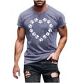 thumbnail image 1 of FAIWAD Men Summer Tops Short Sleeve Round Neck Printed T-Shirts Slim Stretch Workout Tops, 1 of 5