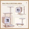 thumbnail image 4 of PawHut 47" Wood Cat Tree Condo with Scratch Post, Toy Ball, 4 of 10