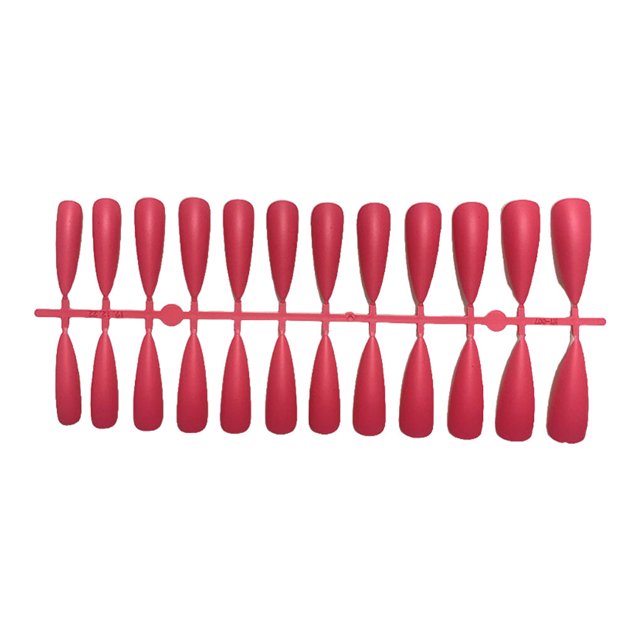 Nail Enhancement Tablets Chic Dot Design Not Susceptible to Allergies Frosted Texture Fake Fingernail Charming Manicure Tips JM-17Rose Red