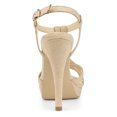 thumbnail image 3 of BLISSFUL STEP Women's T Strap Slingback Platform Heeled Sandals, 3 of 7