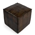 thumbnail image 4 of Butler Leon Pouf en Cuir Brun Foncé, 4 of 8