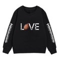 thumbnail image 4 of PMVFHDE Liquidation Chandails en Molleton Enfants Garçon Fille Unisexe Manches Longues Chandail en Molleton Doux Graphique Enfants Mignon Col Rond Pulls Haut Vêtements pour Filles Noir,160, 4 of 4