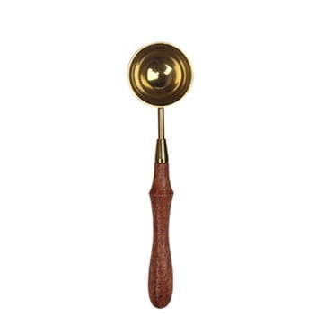 fastboy Wax Sealing Melting Spoon Wooden Handle Copper Silver Spoon Making Wax Seal Gift Envelope Seal Tool
