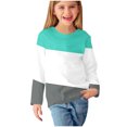 thumbnail image 2 of RXIRUCGD Chemises à Manches Longues pour Filles, Col Rond Mignon, Blouses Décontractées Élégantes, Vert, Taille : 4 Ans, 2 of 6