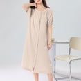 thumbnail image 2 of FAIWAD Robe de Nuit pour Femmes Décontractée Ample à Boutons Manches Courtes Robe de Pyjama Été Douce Robes Maxi, 2 of 8