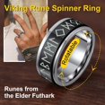 thumbnail image 3 of ORUYROP Can Engrave Viking Rune Spinner Rings for Men/Women, Size #7-#14 Chain Link Fidget Ring, Stainless Steel/Gold Plated/Black-Send Gift Box, 3 of 7