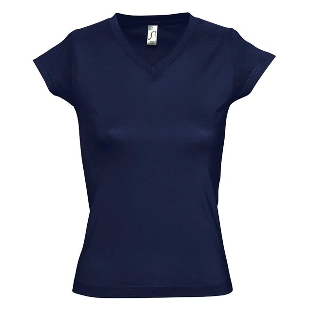 Sol's T-Shirt à Manches Courtes à Col en V Lune pour Femmes