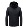 thumbnail image 1 of LSLJS Men Velvet ski Outdoor Sports Pocket Hooded Mountaineering Jacket( Black, XXXXL), 1 of 3