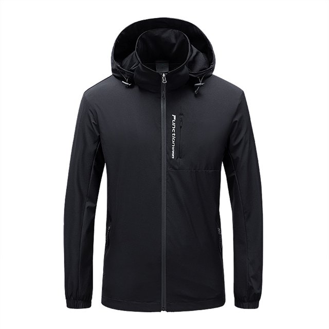 LSLJS Men Velvet ski Outdoor Sports Pocket Hooded Mountaineering Jacket( Black, XXXXL)