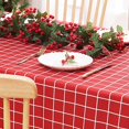 thumbnail image 4 of Rectangle Waterproof Fabric Table Cloth, Plaid Stain Resistant Polyester Tablecloth, Washable Cloth Table Cover for Fall Halloween Decor, Dining Room, Outdoor (60" x 120", Red), 4 of 6