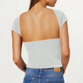 thumbnail image 4 of BLCHUNen Débardeurs pour Femmes Tendance Sans Manches à Enfiler Col Rond Coupe Ajustée Extensible Léger Entraînement Sport Actif Décontracté Hauts, 4 of 7