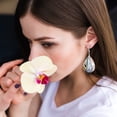 thumbnail image 4 of Fashion Natural Abalone Ring Earrings Ladies Temperament Earrings, 4 of 9