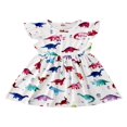 thumbnail image 1 of MesaSe Robe à Manches Courtes Bouffantes Imprimée Dinosaure pour Bébé Filles Blanc 3-4 Ans, 1 of 9