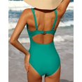 thumbnail image 4 of Charmo Maillot de Bain une Pièce pour Femme Froncé, Contrôle du Ventre, Col en V, Maillots de Bain, 4 of 6