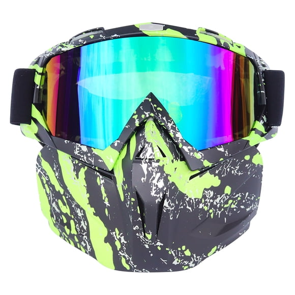 Lunettes de Ski pour Adultes avec Masque de Ski Détachable pour Bloquer le Soleil Lunettes Coupe-Vent