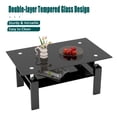 thumbnail image 3 of Rectangle Black Glass Coffee Table, Clear Coffee Table,Modern Side Center Tables for Living Room,Living Room Furniture, 3 of 10