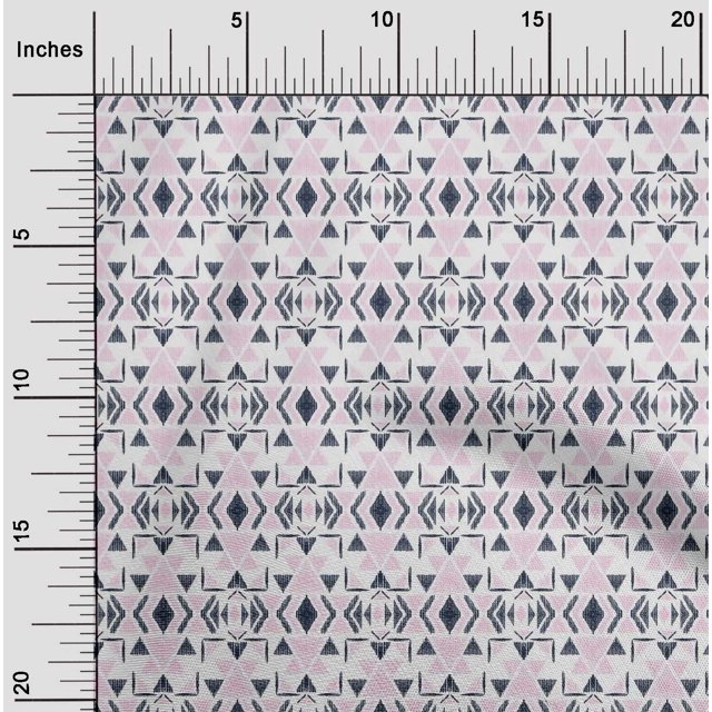 oneOone Cotton Poplin Fabric Triangle Ikat Print Sewing Fabric BTY 56 Inch Wide