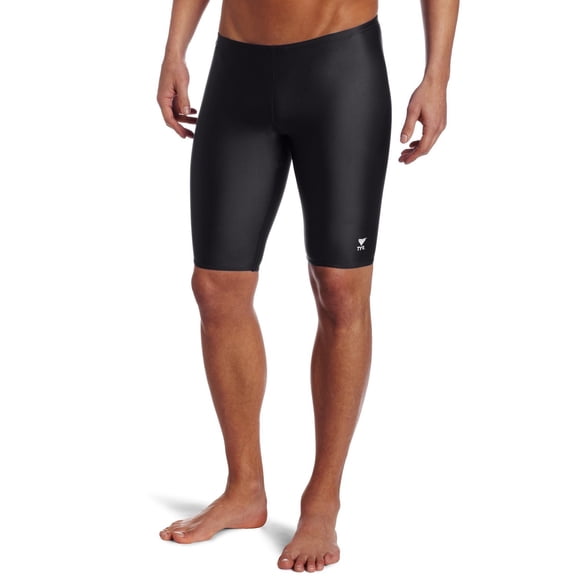 TYR Sport Men's Solid Jammer Swim Suit,Black,34