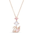 thumbnail image 1 of Pink Diamond Swan Necklace Swarovski Elements Crystal Swan Pendant, 1 of 5