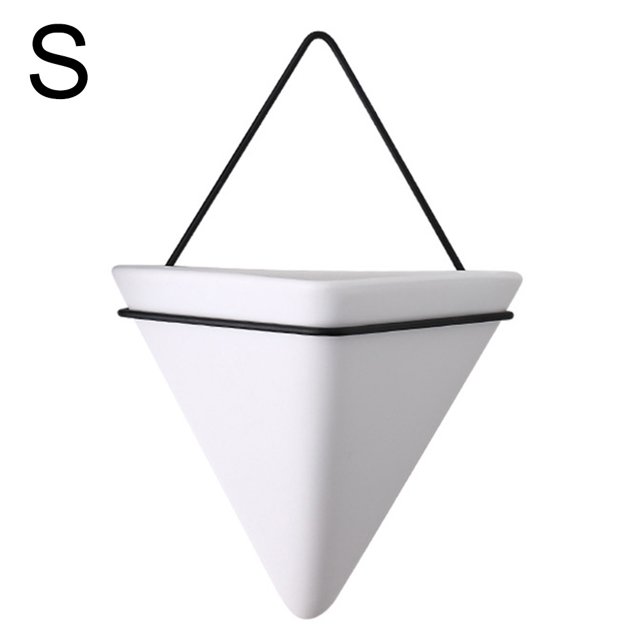 CAROOTU Simple Container Iron Vases Ceramic Self Water-Absorbing Planter Nordic Succulent Plant Wall Mounted