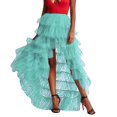 thumbnail image 1 of Jupe Longue Plissée Taille Haute à Volants en Tulle pour Femmes, 1 of 5