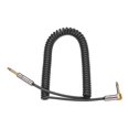 thumbnail image 4 of Curly Musical Instrument Audio Guitar Cable Cord 1/4 Inch Straight to Right-angle Gold-plated TS Plugs PU Jacket for Electric Guitar Bass Mixer Amplifier Equalizer Max. 3 Meters Usage Len, 4 of 6