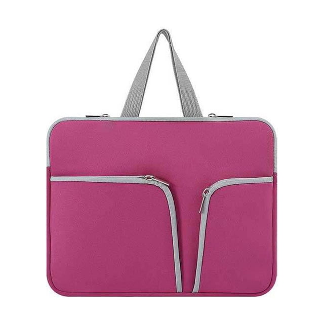 relayinert Housse d'Ordinateur Portable Étanche Pochette de Transport Réutilisable Compartiments Rangement d'Affaires Rose Rouge 15.6 Pouces