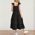 thumbnail image 3 of Diufon Girls Maxi Dress Summer Casual Cap Sleeve A Line Sundress Ruffle Hem Flowy Dress for Tween 3-13 Years, 3 of 6