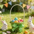 thumbnail image 1 of Easter Mini Decorative Hand-helds Flower Basket Woven Circular Flower Basket Simulation Flower Plants Micros Landscapes Woven Storage Basket, 1 of 6