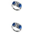 thumbnail image 2 of Maytalsory Retro Owl Eye Ring Electroplated With Luster Eye Owl Ring Alloy Exquisite Craft Adjustable Size Official Dark Blue 2Set, 2 of 6