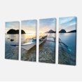 thumbnail image 2 of Boat Docked at Beautiful Sunset - Seashore Canvas Art Print, 2 of 3
