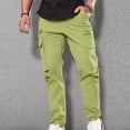 thumbnail image 1 of LSLJS Men Casual Multiple Pockets Outdoor Straight Type Fitness Pants Cargo Pants Trousers, 1 of 6