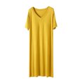 thumbnail image 1 of Timegard Robe de Maison pour Femmes Col en V Manches Courtes Chemises de Nuit Confortables Douces Couleur Unie Décontractées, 1 of 8