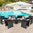 thumbnail image 1 of Costway 8PCS Patio Rattan Furniture Conversation Set Cushioned Sofa Table Garden, 1 of 1