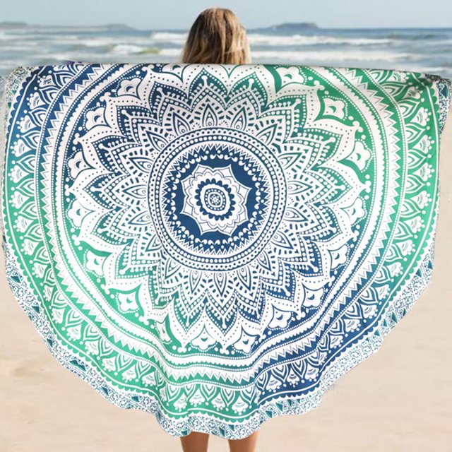 Braveheart Fader Color Round Tippet Tablecloth Summer Beach Towel Round Yoga Mat