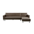 thumbnail image 1 of Velago ATTALENS Sectional Faux Leather Sleeper Sofa, Brown, 1 of 9