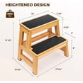thumbnail image 2 of StrongTek Wood 2 Step Stool, 17 Inch Two-Step Design for Adults & Kids, Heavy-Duty 500 lbs Capacity with Non-Slip Steps, 2 of 6