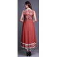thumbnail image 4 of Bimba Robe Anarkali Fleurie Dark Peach3 pour Femmes, Kurti Imprimée Ethnique Indienne, Longue Kurta, Robe de Soirée, Moyen, 4 of 6