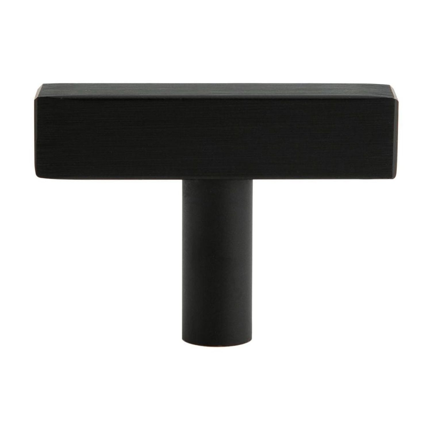 Era Square T Knobs Brushed Black, Metal,  Knobs w/Screws for Kitchen Drawer Cabinet Door 2-Pack