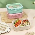 thumbnail image 4 of Dvkptbk Lunch Box Straw Japanese Style Bento Box Popular Student Lunch Box Plastic Microwave Oven Lunch Box Low Lunch Box for Office Workers Camping Essentials, 4 of 9