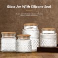 thumbnail image 3 of YAOMOBB Airtight Glass Jar Vintage Pattern Glass Storage Jar Bamboo Lid Large Capacity Kitchen Storage Container Good Sealing, 3 of 7