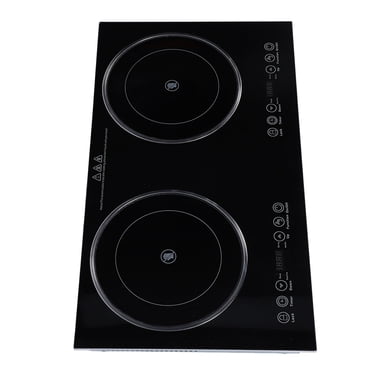 Ceramic Electric Cooktop, Double Burner 2000 Watt, Touch Control Stove Top for Countertop, Built in Timer, Child Lock, LED Reservation Function, Over Temperature Protection
