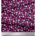 thumbnail image 2 of Soimoi Modal Satin Fabric Leaves & Magnolia Floral Print Sewing Fabric Yard 42 Inch Wide, 2 of 5