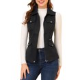thumbnail image 1 of INSPIRE CHIC Veste Zippée pour Femme Sans Manches Anorak Gilet Utilitaire Veste avec Poches TP Noir, 1 of 8